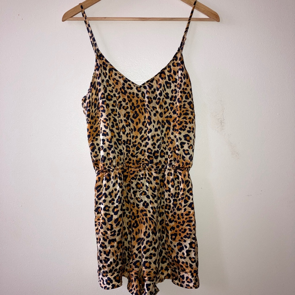 Charlotte Olympia X Agent Provocateur Animal Print Silk Romper S